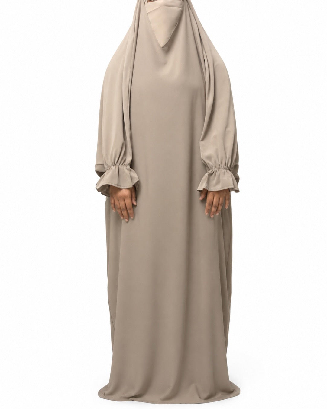Nude Bell Sleeve Overhead